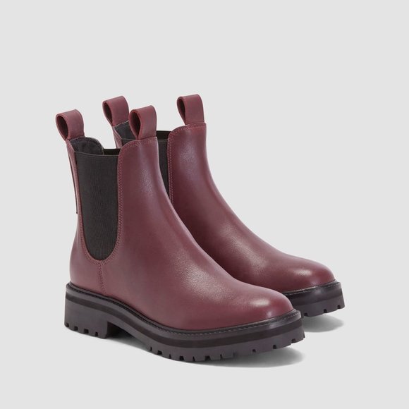 Everlane Shoes - Everlane The Lug Chelsea Boot Leather Bordeaux Purple 5.5 36